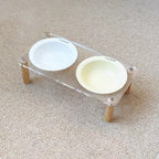 Elevated Ceramic Cat Bowl with Wood Stand - product image 5