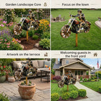 Motorcycle Wind Spinner Metal Decorative Pinwheel Windmill for Yard for Outdoor Patio Lawn Garden Landscape Backyard Art Decor