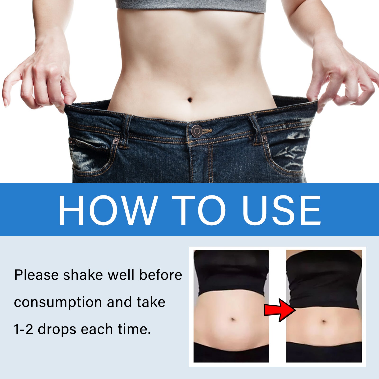 Googeer Slimming Droplet, Firming Skin Belly Fat Toning Waist Toning Oral Body Toning Drops