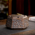Creative Handmade Rough Pottery Tea Table Retro Simple Personality Household Ceramic Cigar Ashtray with Lid