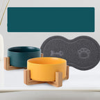 Double Ceramic Cat and Dog Bowl - product image 2