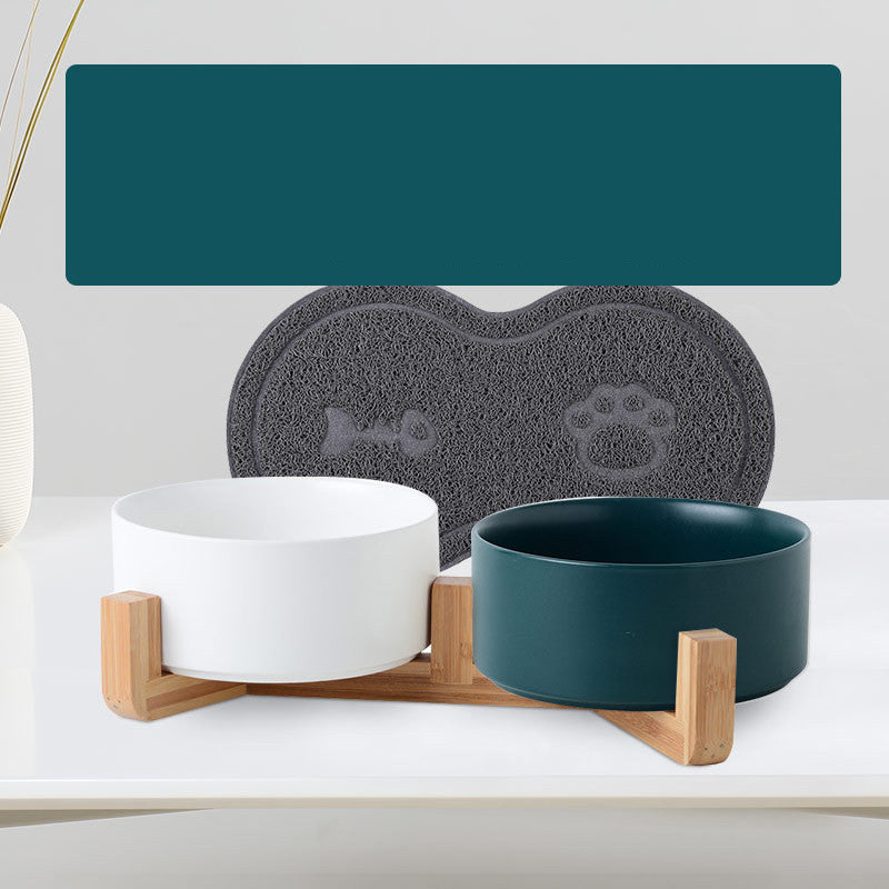 Double Ceramic Cat and Dog Bowl - product image 3