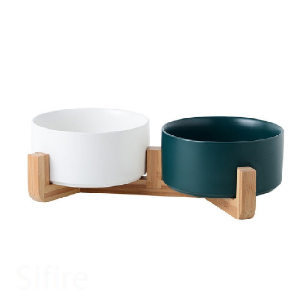 Double Ceramic Cat and Dog Bowl, Anti-Tip Design - product image 2