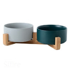 Double Ceramic Cat and Dog Bowl, Anti-Tip Design - product image 3