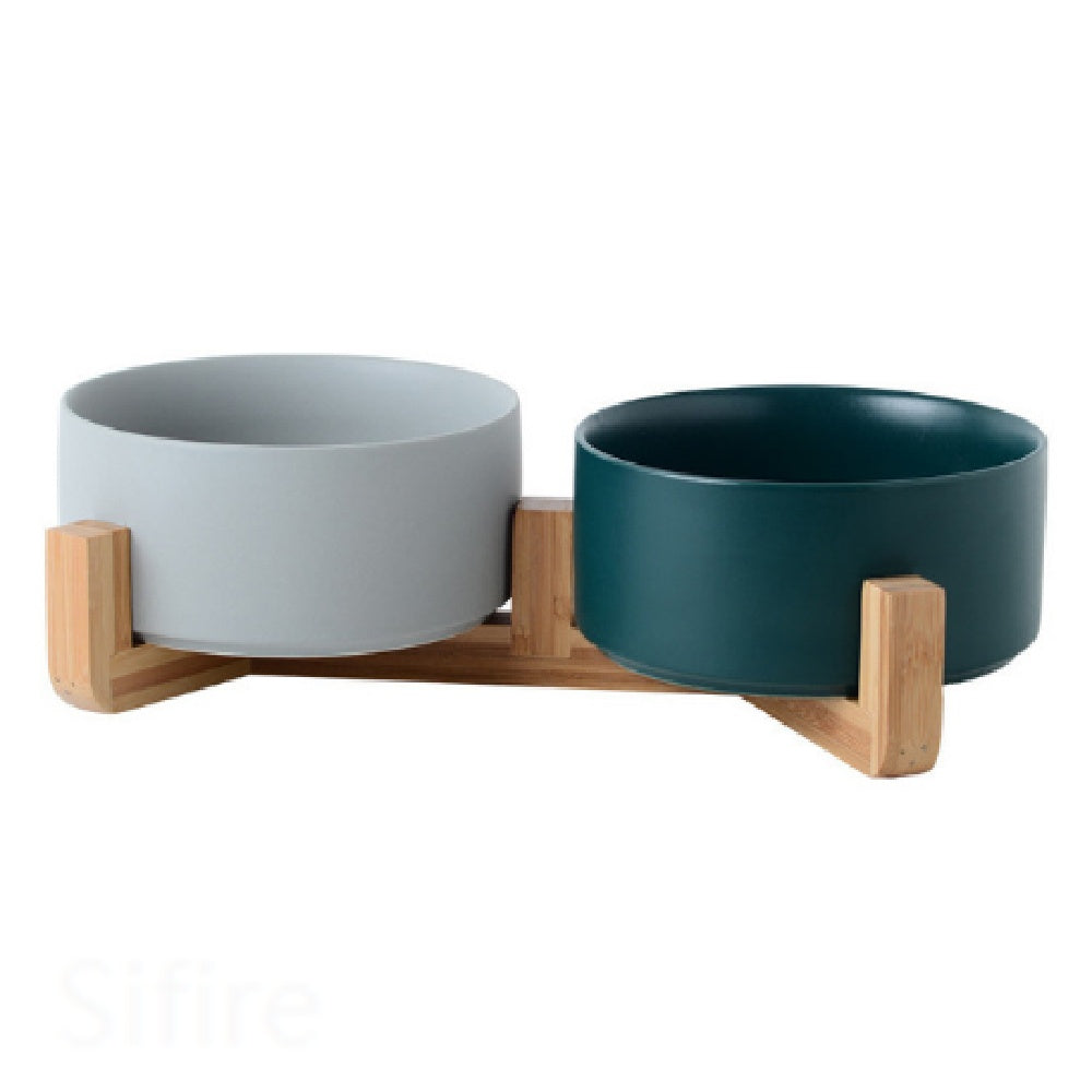 Double Ceramic Cat and Dog Bowl, Anti-Tip Design - product image 3