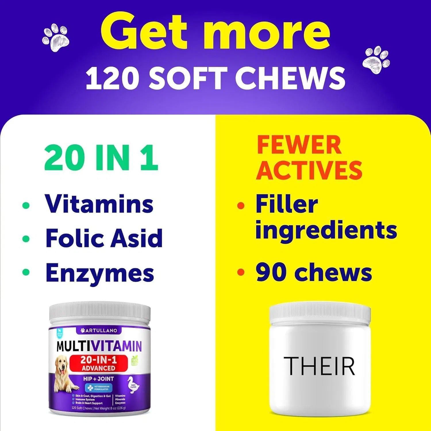 20-in-1 Dog Multivitamin Chews with Glucosamine, 120 Count - product image 2