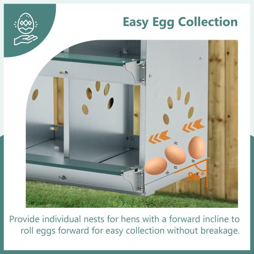 6-Room Galvanized Steel Chicken Nesting Box - product image 3