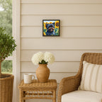 Affenpinscher in Sunflowers Framed Metal Print - Size: 8X8 | Pack Of: 1 | Collection name: In sunflowers