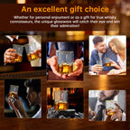 Middle Finger Whiskey Glass with 3D Finger Inside - Funny Novelty Glass for Bourbon Scotch Cocktails, Unique Gift for Men