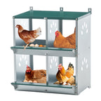 4-Compartment Metal Chicken Nesting Box for Hens