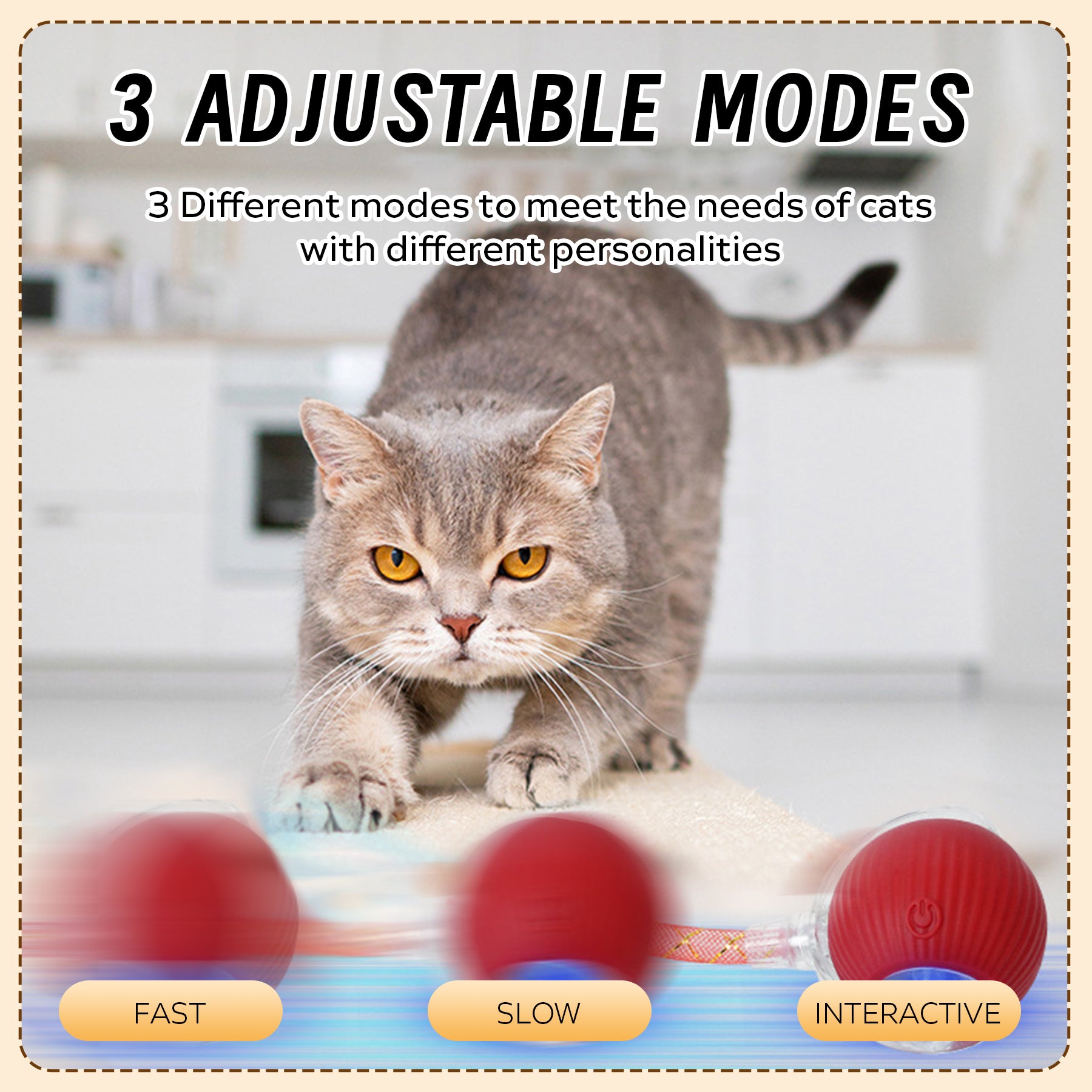 Interactive Cat Toy Ball with Elastic Mesh Tail - product image 8