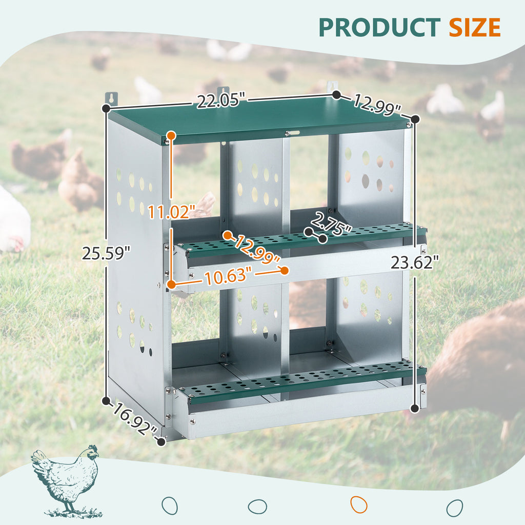 4-Compartment Wall-Mount Chicken Nesting Box - product image 2