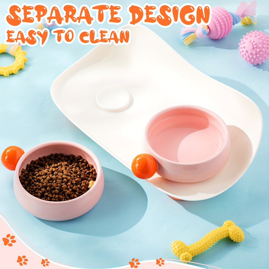 Elevated Double Ceramic Cat Bowl with Non-Slip Stand - product image 3