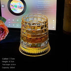 【 Send Luminous Cup Mat 】 Luminous Rotating Whiskey Glass Rotation Decompression Western Wine Glass Tumbler