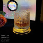 【 Send Luminous Cup Mat 】 Luminous Rotating Whiskey Glass Rotation Decompression Western Wine Glass Tumbler