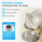 Yellow Double Stainless Steel Cat and Dog Bowl - product image 3