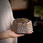 Creative Handmade Rough Pottery Tea Table Retro Simple Personality Household Ceramic Cigar Ashtray with Lid