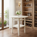 40" Cream Wood Rounded Drop Leaf Bar Table