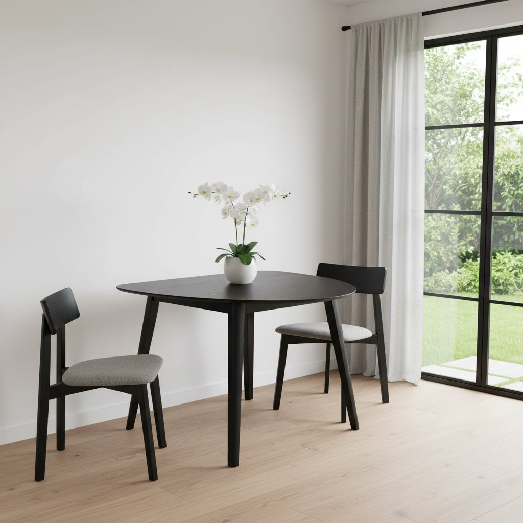 43" Black Wood Dining Table