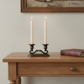 Set of Two Beige Flameless Taper Candles