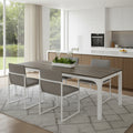 46" Gray and White Wood and Iron Dining Table