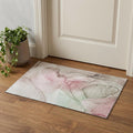 Blush And Ivory Abstract Washable Area Rug With UV Protection