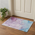 Purple Blue And Ivory Abstract Washable Area Rug With UV Protection