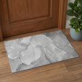 Gray And Ivory Abstract Washable Area Rug With UV Protection