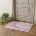 Blush And Ivory Geometric Washable Area Rug With UV Protection