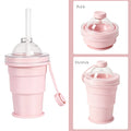 Portable Foldable Ice Ball Mold Cup for Homemade Ice Cubes, Cold Drinks, Whiskey Chilling with Straw - Reusable Ice Maker Cup