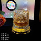 【 Send Luminous Cup Mat 】 Luminous Rotating Whiskey Glass Rotation Decompression Western Wine Glass Tumbler