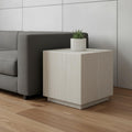 20" Beige Marble Square Block End Table
