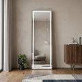 65" Silver Lighted Wall Mount Or Freestanding Frameless Standing Mirror