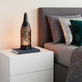 13" Black Geometric Novelty USB Lantern With Novelty Shade