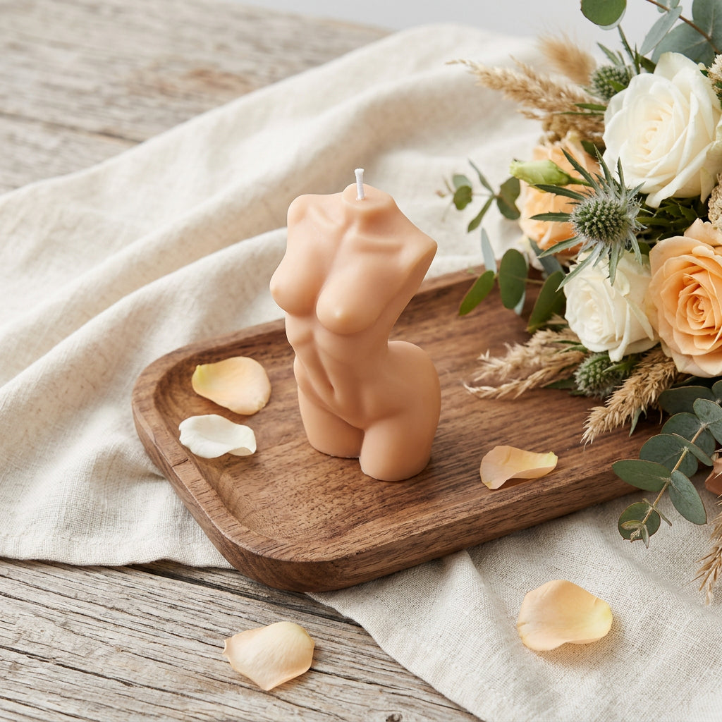 4" Natural Unscented Dimensional Female Form Candle
