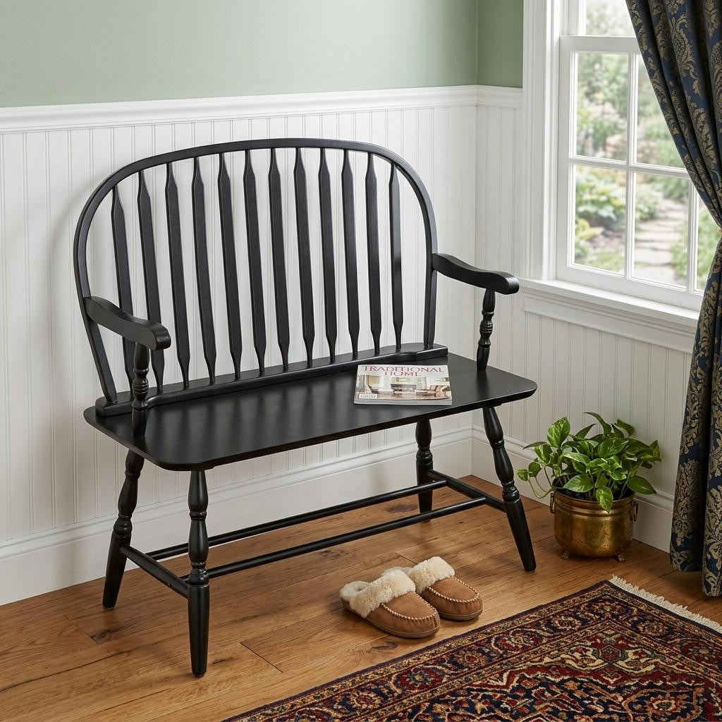 Wood Windsor Spindle Back Bench