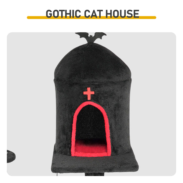 53-Inch Gothic Cat Tree with Coffin Bed - product image 10