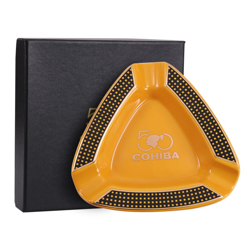 COHIBA Cigar Ashtray Gadgets Home Portable Ceramic 3 Cigars Ash Tray Tobacco Cigarette Ashtrays Holder