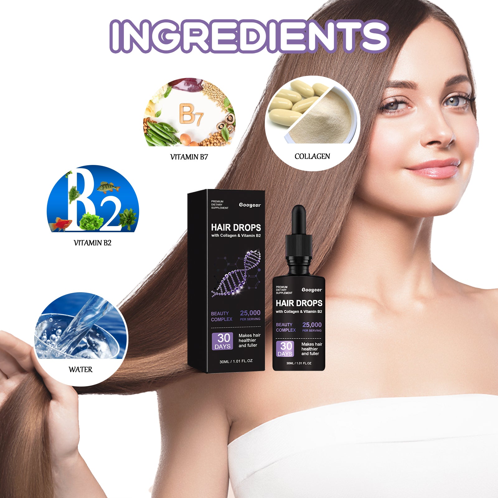 Googeer Hair Follicle Dense Hair Drops Repair Hair Follicle Nourishing Hair Roots Dense Solid Hair Care