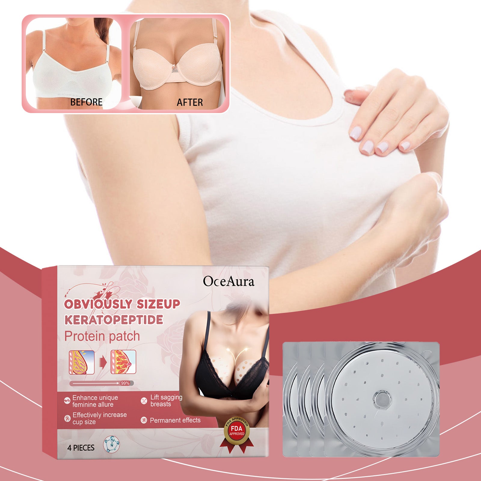 Oceaura Chest Care Patch, Highlights The Figure, Lifts The Chest Line And Moisturizes The Skin Chest Care Patch