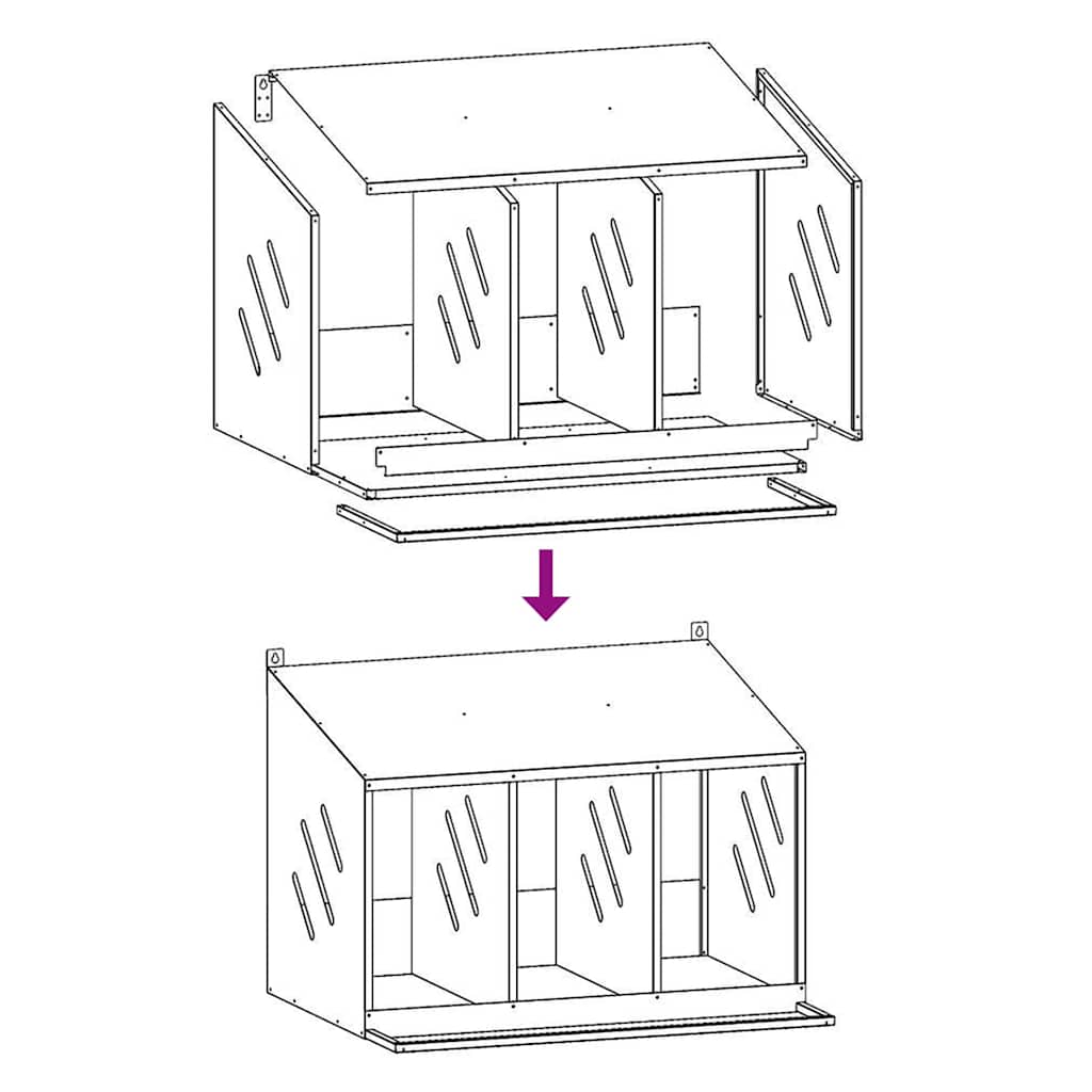 3-Compartment Olive Green Chicken Nesting Box - product image 9