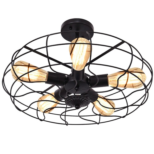 5 Light Modern Black Iron Sphere Modern Chandelier