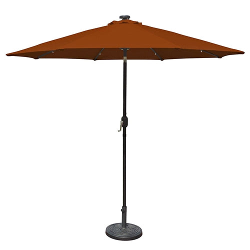9 Foot Octagonal Olefin Market Umbrella with Auto-Tilt Terra Cotta