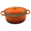 7-Quart Enameled Orange Sunburst Cast Iron Dutch Oven with Lid