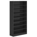 8-Shelf Shoe Rack Storage Cabinet Closet Shelving Unit in Black Wood Finish