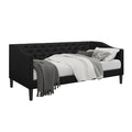 Twin size Modern Black Fabric Upholstered Button-Tufted Daybed