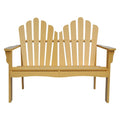 Outdoor Cedar Wood Garden Bench Loveseat in Beeswax Finish