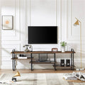 Modern Metal Wood Industrial Entertainment Center TV Stand for TV up to 65-inch