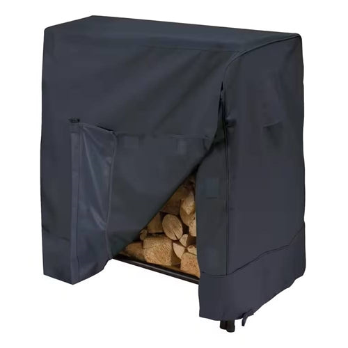 Black Firewood Rack Cover - Fits 4-ft. Log Racks