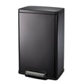 Stainless Steel 13-Gallon Kitchen Trash Can with Step Lid Charcoal Black Grey
